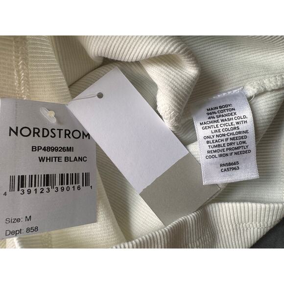 New BP. NORDSTROM Women's White Blanc Rib Crop Tank Top Size M - Picture 7 of 8